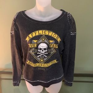 Affliction Skull Pullover Sweatshirt